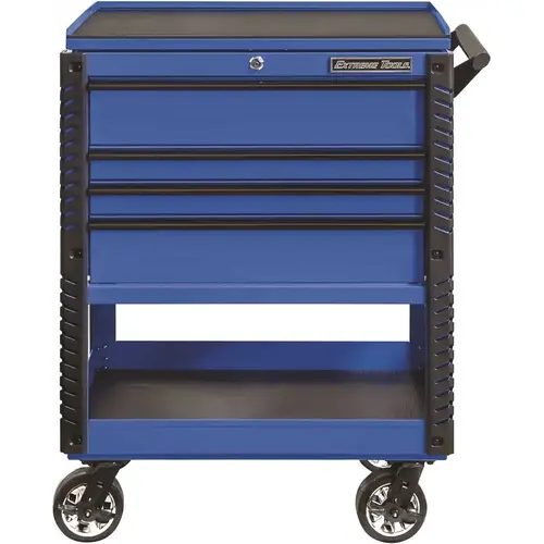 Professional 33 in. Deluxe 4-Drawer Tool Utility Cart with Bumpers in Blue Professional 33 in. Deluxe 4-Drawer Tool Utility Cart with Bumpers in Blue
