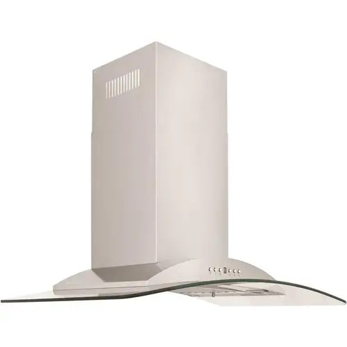 36 in. 400 CFM Convertible Vent Wall Mount Range Hood with Glass Accents in Stainless Steel 36 in. 400 CFM Convertible Vent Wall Mount Range Hood with Glass Accents in Stainless Steel