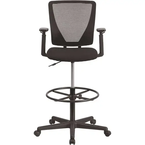 Fabric Adjustable Height Ergonomic Drafting Chair in Black Fabric Adjustable Height Ergonomic Drafting Chair in Black