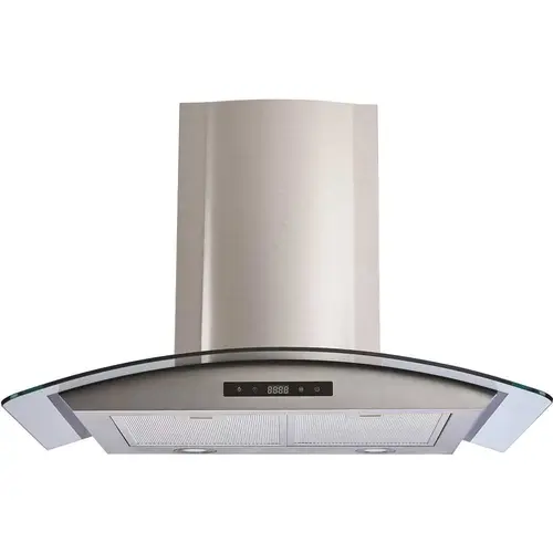 30 in. 475 CFM Convertible Stainless Steel/Glass Wall Mount Range Hood with Mesh Filters and Touch Sensor Control 30 in. 475 CFM Convertible Stainless Steel/Glass Wall Mount Range Hood with Mesh Filters and Touch Sensor Control