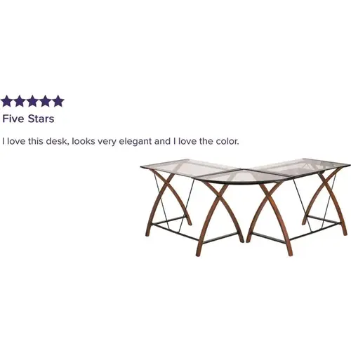 87 in. L-Shaped Clear/Cherry Computer Desks with Keyboard Tray 87 in. L-Shaped Clear/Cherry Computer Desks with Keyboard Tray