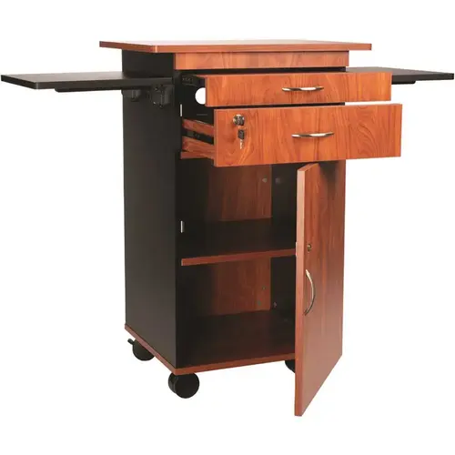 MMC Series Multimedia Cart, 4-Wheeled, Cherry/Black MMC Series Multimedia Cart, 4-Wheeled, Cherry/Black