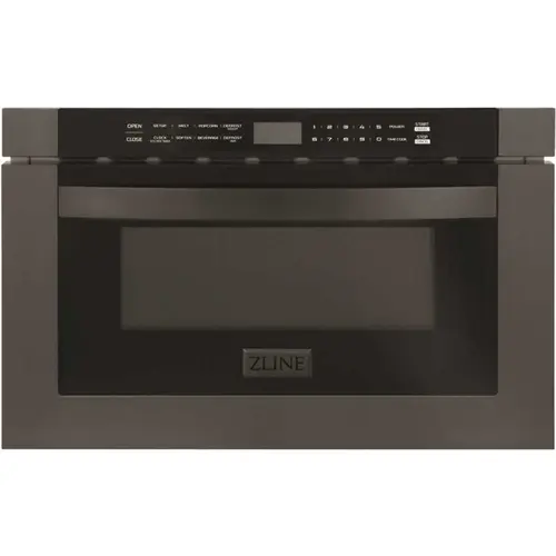 24 in. 1000-Watt Built-In Microwave Drawer in Black Stainless Steel