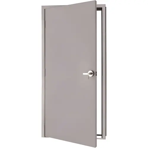 36 in. x 84 in. Fire-Rated Gray Right-Hand Flush Entrance Steel Prehung Commercial Door with Welded Frame and Hardware