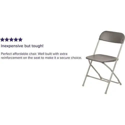 Grey Plastic Seat with Metal Frame Folding Chair Gray Grey Plastic Seat with Metal Frame Folding Chair Gray