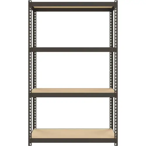 Black 4-Tier Steel Garage Storage Shelving Unit (30 in. W x 48 in. H x 12 in. D)