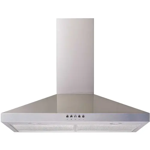 30 in. Convertible Wall Mount Range Hood in Stainless Steel with Mesh Filters and Push Button Control 30 in. Convertible Wall Mount Range Hood in Stainless Steel with Mesh Filters and Push Button Control