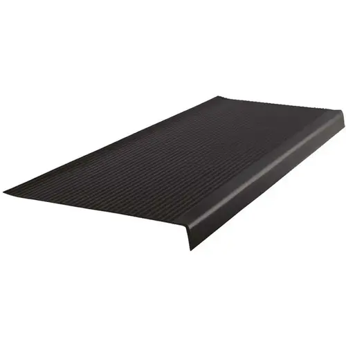 Light Duty Vinyl Ribbed Black 12-13/32 in. x 42 in. Square Nose Stair Tread Light Duty Vinyl Ribbed Black 12-13/32 in. x 42 in. Square Nose Stair Tread