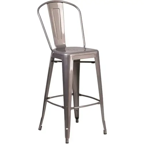 30.5 in. Clear Coated Metal Bar Stool 30.5 in. Clear Coated Metal Bar Stool