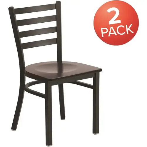 Walnut Wood Seat/Black Metal Frame Restaurant Chairs Walnut Wood Seat/Black Metal Frame Restaurant Chairs