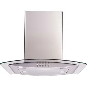 Winflo WR002C36 36 in. Convertible Glass Wall Mount Range Hood in Stainless Steel with Mesh Filter and Push Button Control