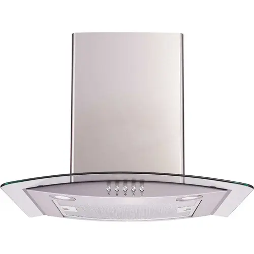 36 in. Convertible Glass Wall Mount Range Hood in Stainless Steel with Mesh Filter and Push Button Control