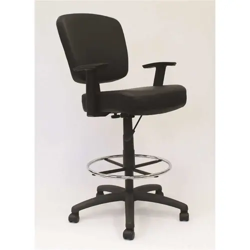 Black Modern Style Drafting Chair with Adj Arms Black Modern Style Drafting Chair with Adj Arms