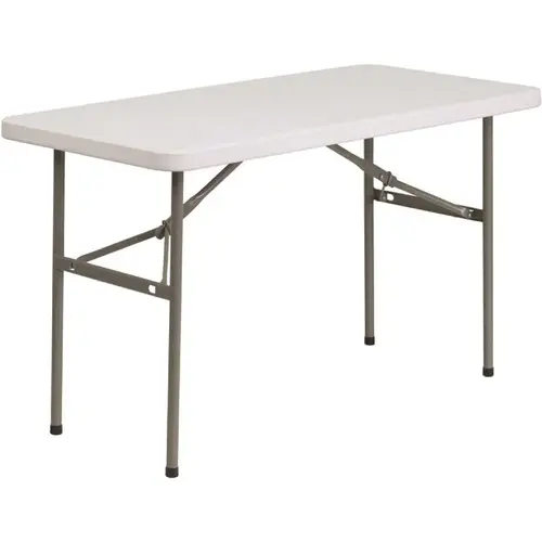 48.25 in. Granite White Plastic Tabletop Metal Frame Folding Table 48.25 in. Granite White Plastic Tabletop Metal Frame Folding Table