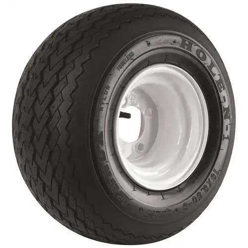 18x850-8 4-Hole White Golf Cart Tire and Wheel Assembly