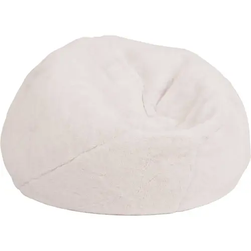 White Furry Fabric Bean Bag Chair White Furry Fabric Bean Bag Chair