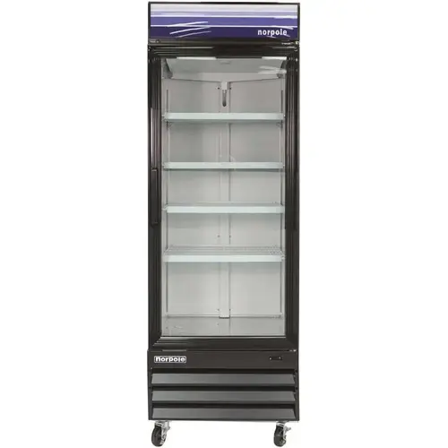 28 in. W 23 cu. ft. Single Swing Glass Door Refrigerator in Black 28 in. W 23 cu. ft. Single Swing Glass Door Refrigerator in Black