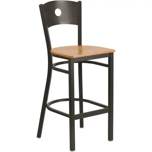 29 in. Natural Wood Seat/Black Metal Frame Bar Stool 29 in. Natural Wood Seat/Black Metal Frame Bar Stool