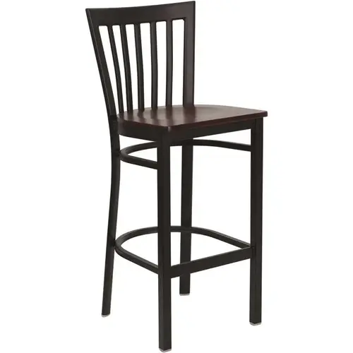 Carnegy Avenue 29 in. Mahogany Wood Seat/Black Metal Frame Bar Stool Carnegy Avenue 29 in. Mahogany Wood Seat/Black Metal Frame Bar Stool