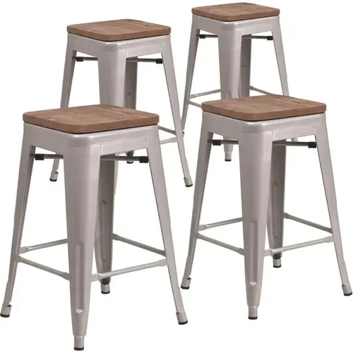 24 in. Silver Bar Stool 24 in. Silver Bar Stool
