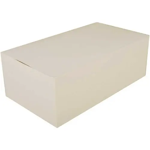 9 in. x 5 in. x 3 in. Paperboard White Lunch Carry-Out Box Tuck Top - pack of 250