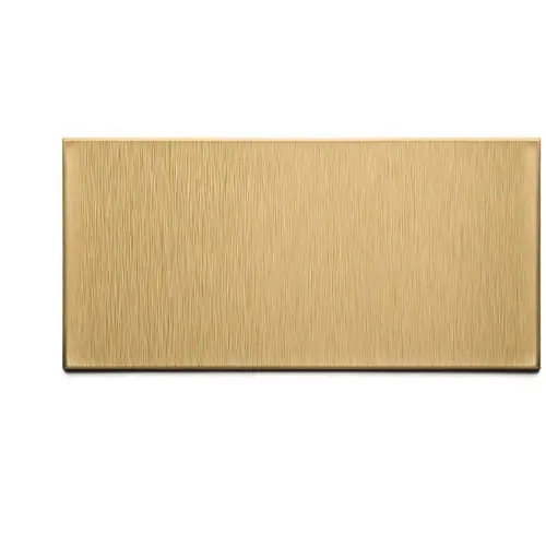 Short Grain 6 in. x 3 in. Brushed Champagne Metal Decorative Wall Tile