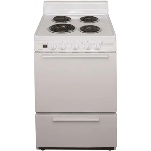 24 in. 2.97 cu. ft. Electric Range in White 24 in. 2.97 cu. ft. Electric Range in White