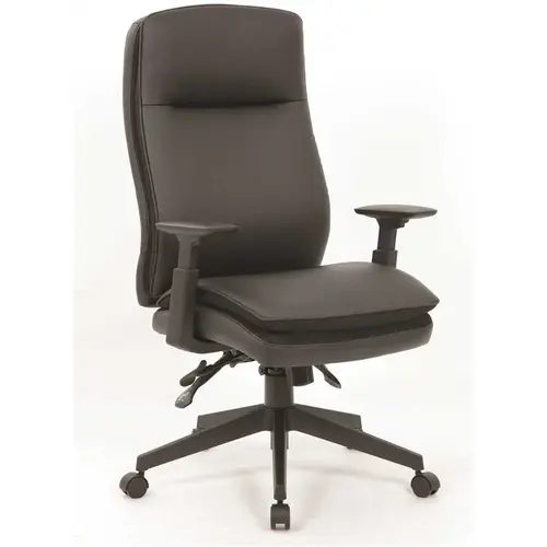 BOSS Office Black High Back Caresoft Upholstery Ergonomic Executive Chair Adjustable Arms BOSS Office Black High Back Caresoft Upholstery Ergonomic Executive Chair Adjustable Arms
