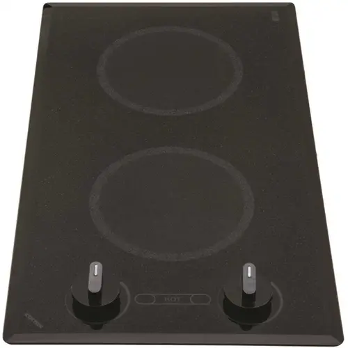 Mediterranean 12 in. Radiant Electric Cooktop in Speckled Black with 2-Elements Knob Control 120-Volt