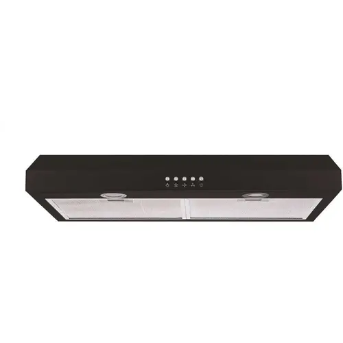 30 in. 300 CFM Convertible Under Cabinet Range Hood in Black with Mesh Filters and Push Buttons