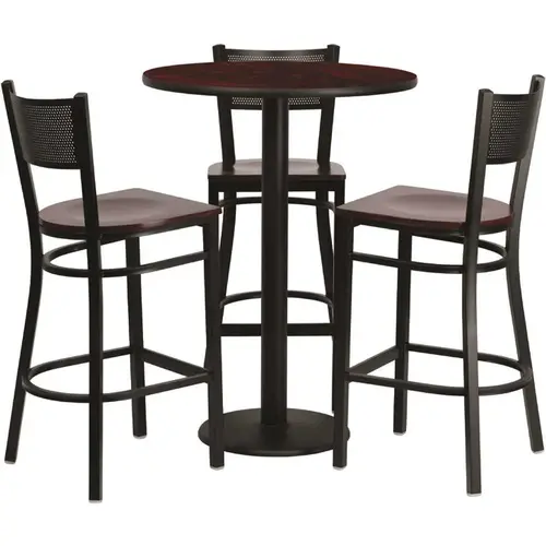 Mahogany Top/Mahogany Wood Seat Table and Chair Set Mahogany Top/Mahogany Wood Seat Table and Chair Set