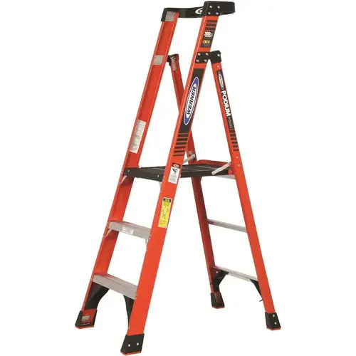 3 ft. Fiberglass Podium Step Ladder ( 9 ft. Reach Height) with 300 lbs. Load Capacity Type IA Duty Rating 3 ft. Fiberglass Podium Step Ladder ( 9 ft. Reach Height) with 300 lbs. Load Capacity Type IA Duty Rating