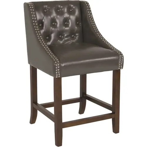 24 in. Dark Gray Leather Bar Stool 24 in. Dark Gray Leather Bar Stool