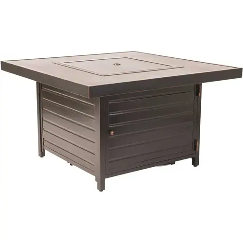 Langhorne 40 in. x 24 in. Square Aluminum LPG Fire Pit in Antique Bronze Langhorne 40 in. x 24 in. Square Aluminum LPG Fire Pit in Antique Bronze