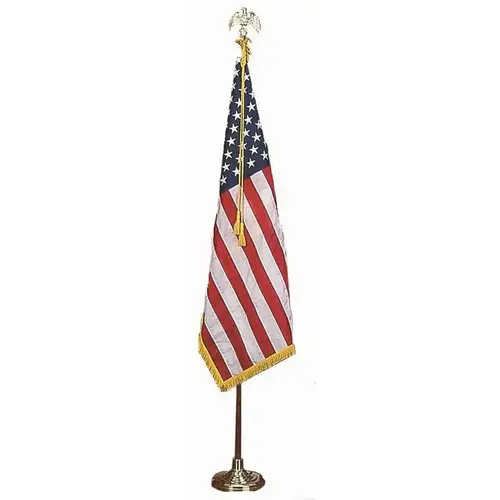 Deluxe 3 ft. x 5 ft. Nylon U.S. Flag Indoor Presentation Set with 8 ft. Oak Flagpole Deluxe 3 ft. x 5 ft. Nylon U.S. Flag Indoor Presentation Set with 8 ft. Oak Flagpole