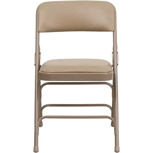 Beige Vinyl/Beige Frame Metal Folding Chair Beige Vinyl/Beige Frame Metal Folding Chair