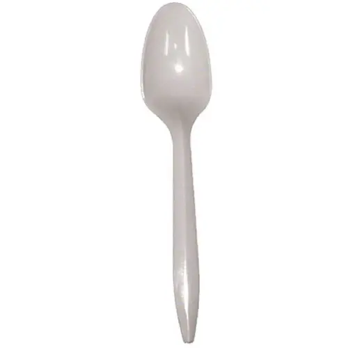 Teaspoon PP Medium Weight White Poly Pack - pack of 1000