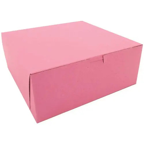 Pink Non-Window Bakery Box 10 x 10 x 4" - pack of 100 Pink Non-Window Bakery Box 10 x 10 x 4" - pack of 100