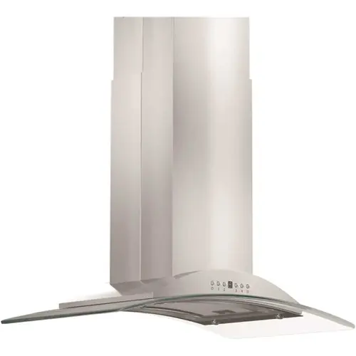 30 in. 400 CFM Convertible Island Mount Range Hood in Stainless Steel and Glass
