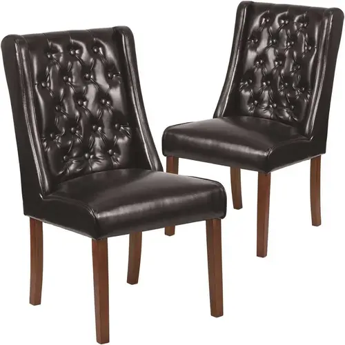 Black Leather Parsons Chair Black Leather Parsons Chair