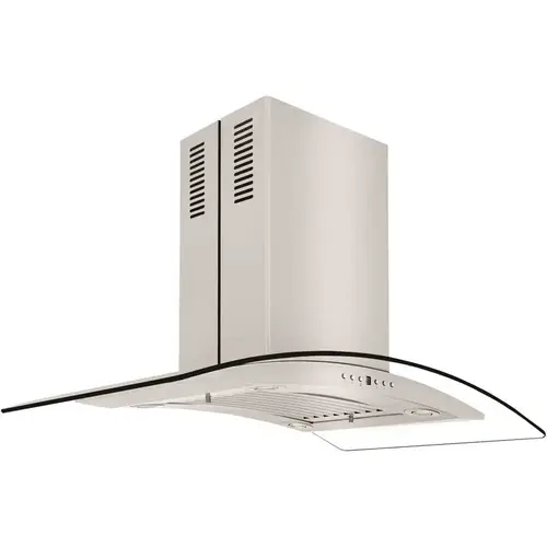 30 in. 400 CFM Convertible Island Mount Range Hood in Stainless Steel and Glass