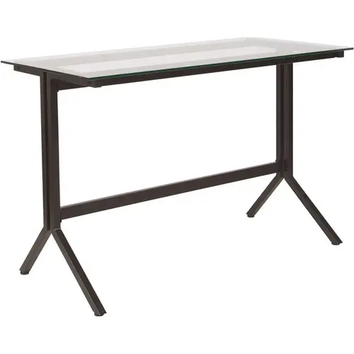 43.3 in. Rectangular Clear/Black Computer Desks with Glass Top 43.3 in. Rectangular Clear/Black Computer Desks with Glass Top