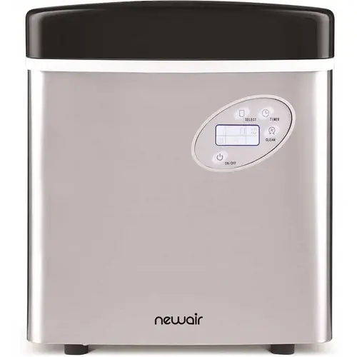 Portable 50 lb. of Ice a Day Countertop Ice Maker BPA Free Parts with 3 Ice Sizes and Easy to Clean - Stainless Steel