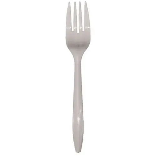 Fork PP Medium Weight White Poly Pack