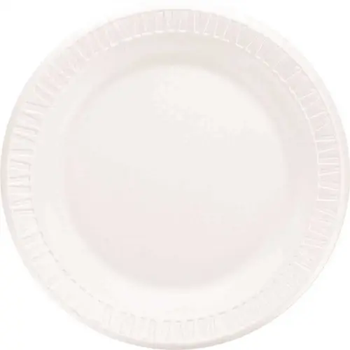 9 in. Laminated White Quiet Classic Plate - pack of 500