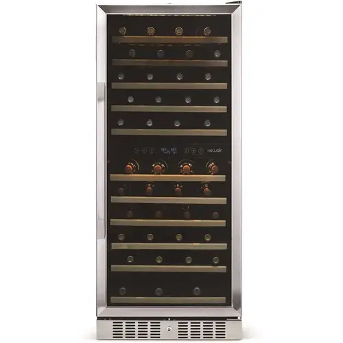 Dual Zone 116-Bottle Built-In Wine Cooler Fridge with Smooth Rolling Shelves and Quiet Operation - Stainless Steel Dual Zone 116-Bottle Built-In Wine Cooler Fridge with Smooth Rolling Shelves and Quiet Operation - Stainless Steel
