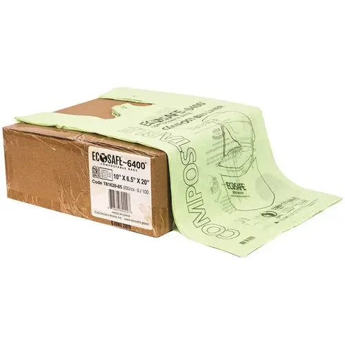 Compostable Checkout bag 0.85 mil 10"x6.5"x20" Green - pack of 500
