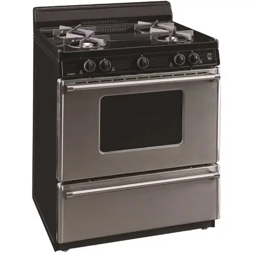 30 in. 3.91 cu. ft. Recessed Gas Range in. Stainless Steel 4-Burner with Power Cord 30 in. 3.91 cu. ft. Recessed Gas Range in. Stainless Steel 4-Burner with Power Cord