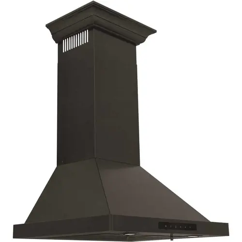 24 in. 400 CFM Convertible Vent Wall Mount Range Hood with Crown Molding in Black Stainless Steel 24 in. 400 CFM Convertible Vent Wall Mount Range Hood with Crown Molding in Black Stainless Steel
