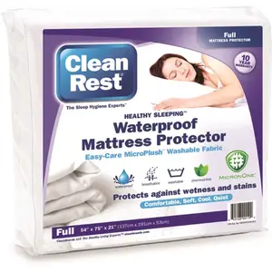 Cleanrest 845168001199 Mattress Protector Full 50 in. x 75 in. Waterproof, Sleeps Cool White - pack of 4